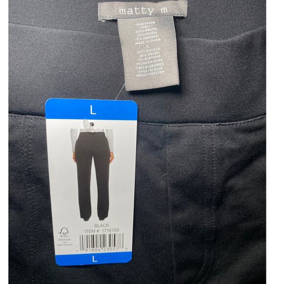 Black Matty M Pants - Size Large - Front Pockets - NWT - Picture 10 of 11